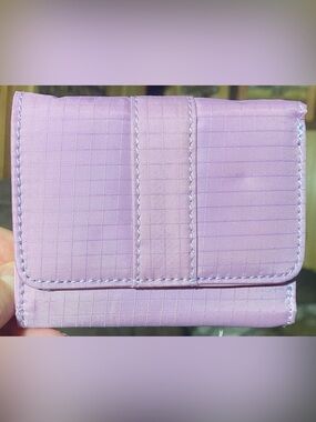 Wallet lilac small trifold lightweight, ripstop nylon fabric